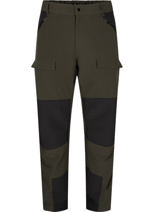 Hydrofobowe spodnie trekkingowe z kieszeniami, Forest Night, Packshot image number 0
