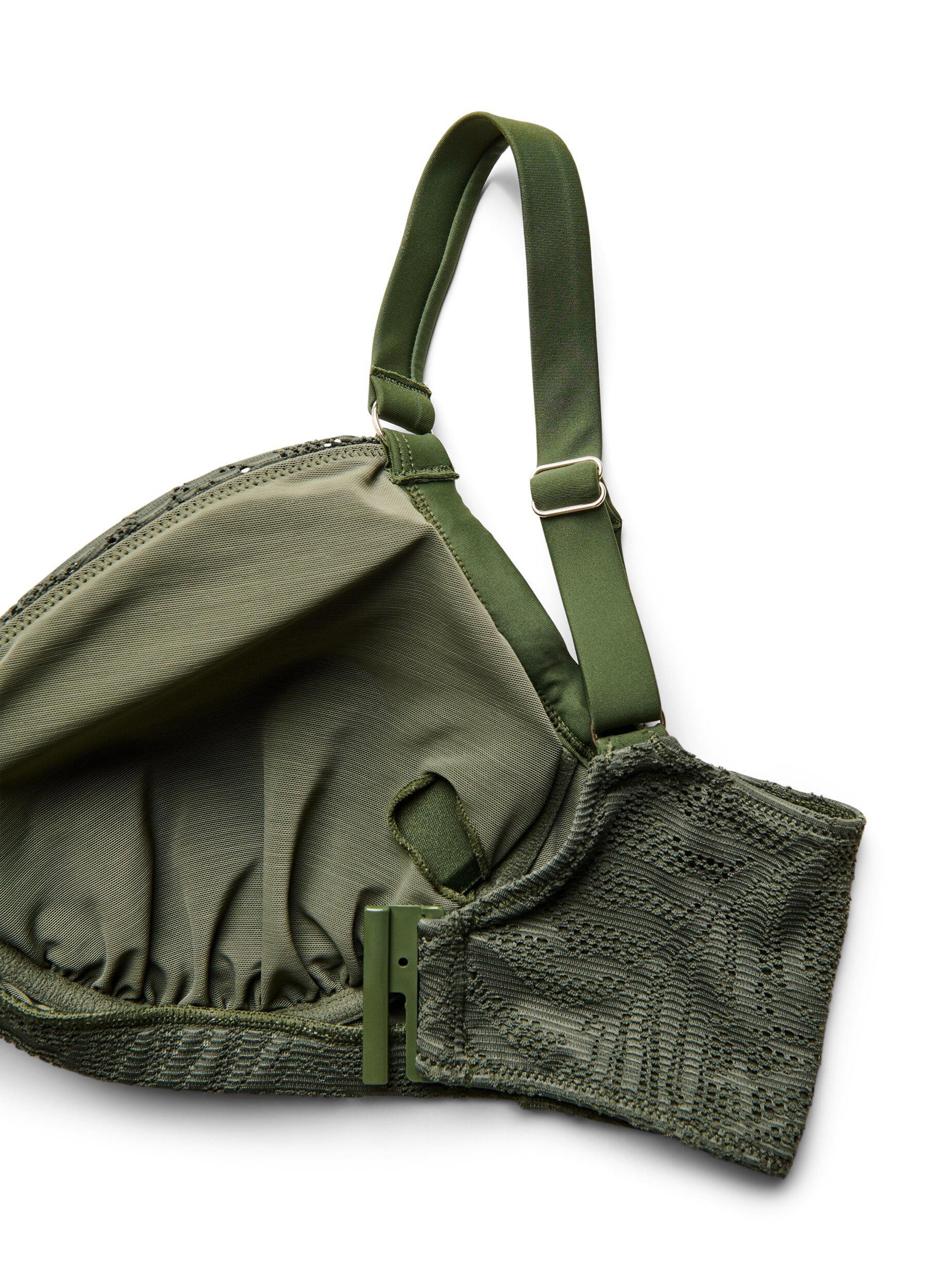 ZizziFigi damskie z brazylijskiego bikini ze strukturalnej siateczki, Zielony, Packshot image number 3