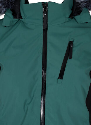 Kurtka narciarska z odpinanym kapturem, Mallard Green Comb, Packshot image number 2