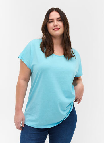 Koszulka z mieszanki bawelny, Blue Topaz, Model image number 0