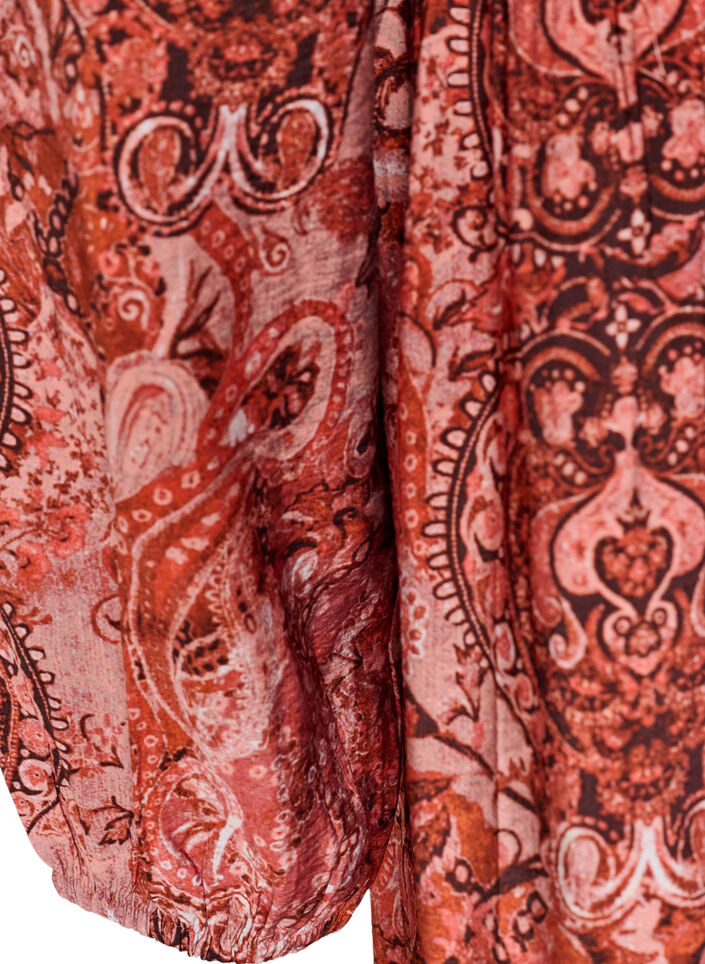 Wiskozowa sukienka midi we wz&oacute;r paisley, Pomarańczowy, Packshot image number 3