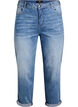 Wywijane jeansy 7/8 ze sciagaczami i wysoka talia, Niebieskie, Packshot image number 0