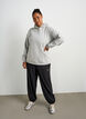 Bluza z kapturem z haftowanym motywem, Szary, Model image number 1