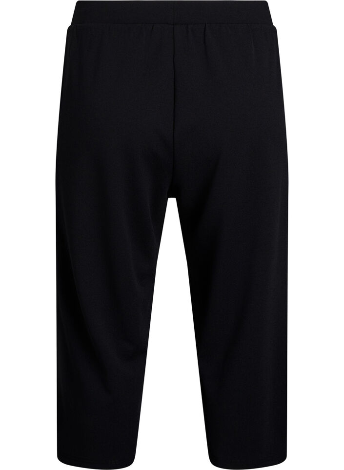 FLASH - Spodnie 3/4 o luznym kroju z wysokim stanem, Czarne, Packshot image number 1