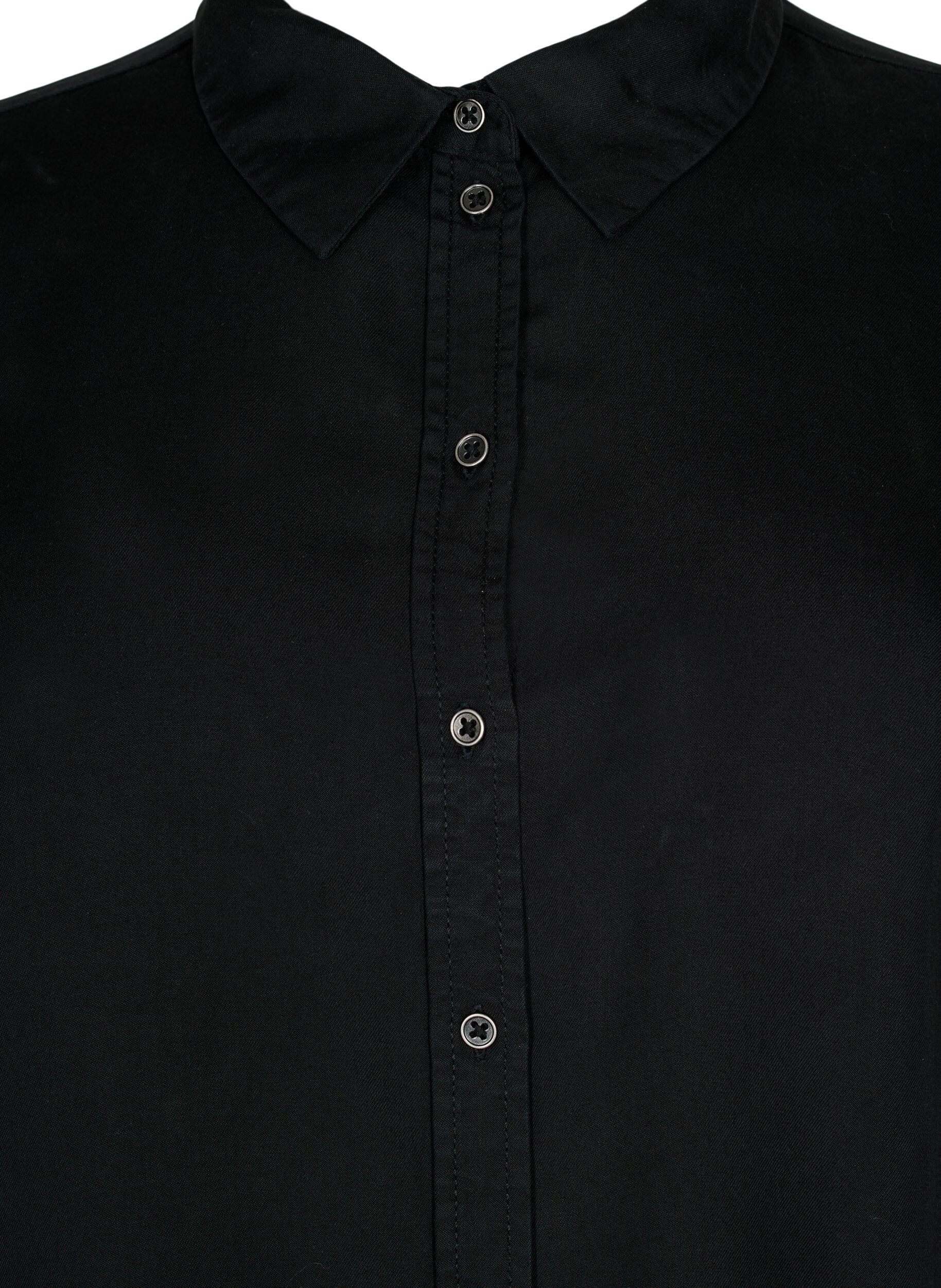 Zizzi 	 Koszula o przedluzonym kroju z rekawami 3/4 wykonana z lyocellu (TENCEL&trade;), Black, Packshot image number 2