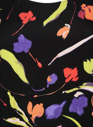 Wiskozowa bluzka z nadrukiem i rekawami 3/4, Faded Tulip AOP, Packshot image number 2