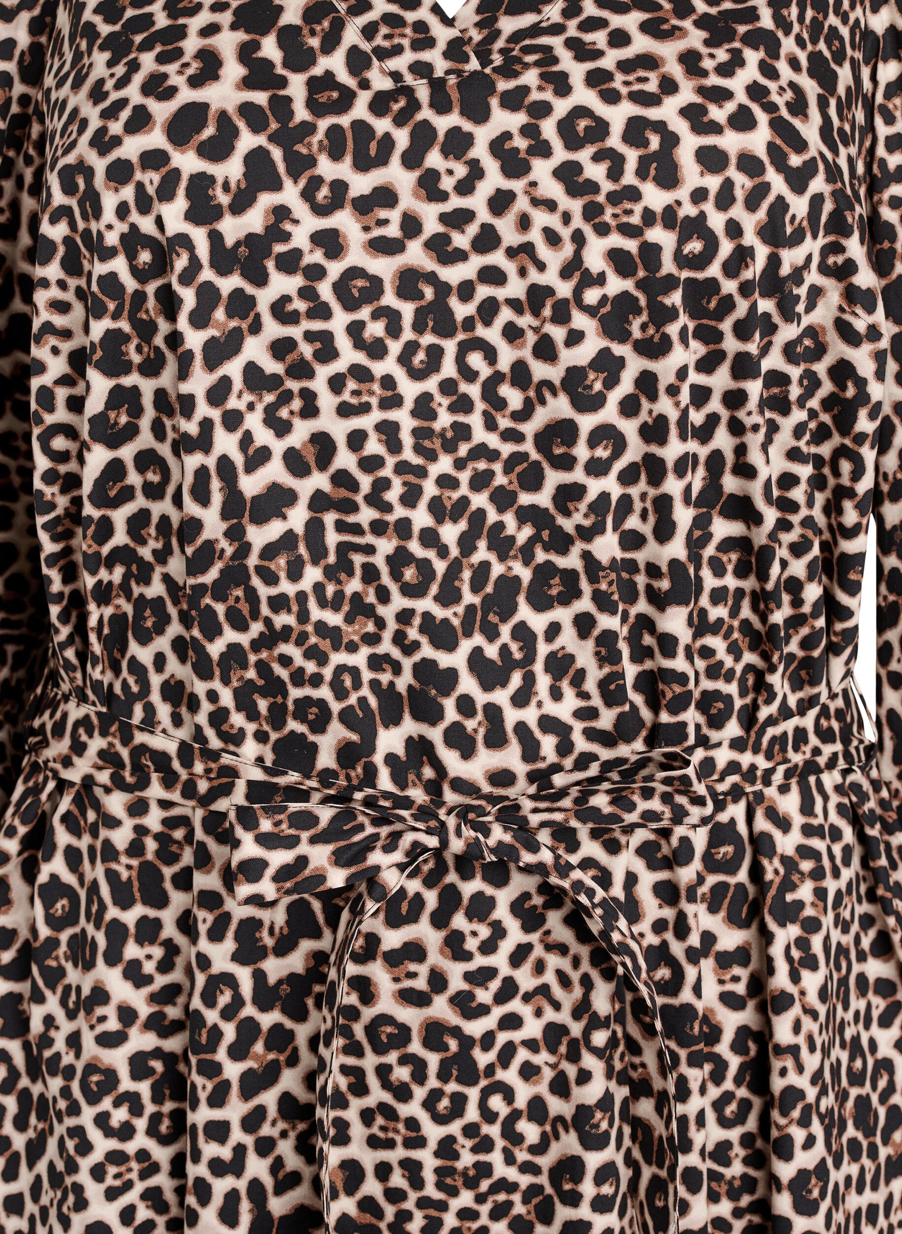 Zizzi Sukienka z bawelna organiczna z wiazaniem w pasie, Brązowy, Packshot image number 2