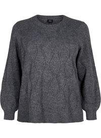 Dzianinowy pulower z azurowym wzorem