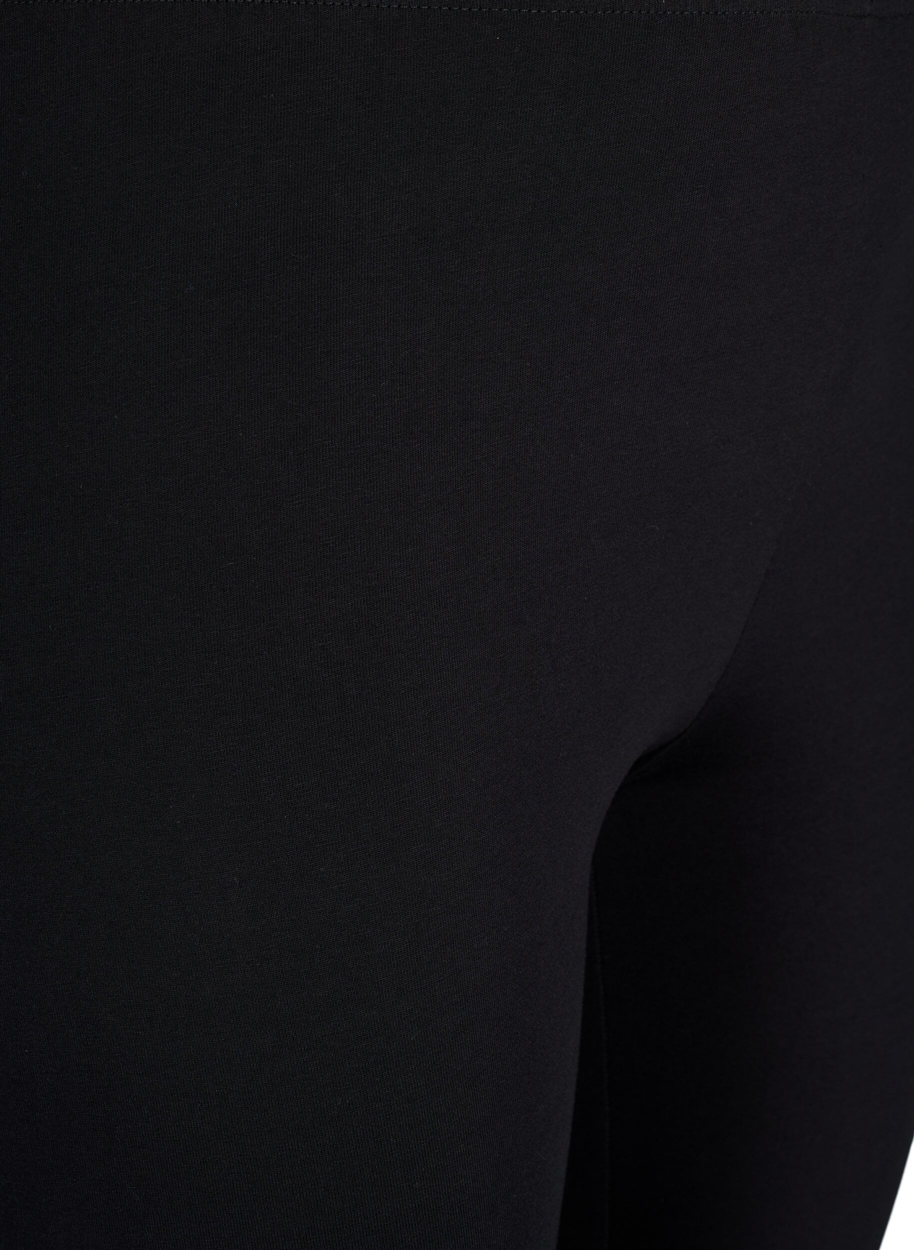 Zizzi Flash &ndash; 2-pack legginsy 3/4 z bawelny, Czarne, Packshot image number 3