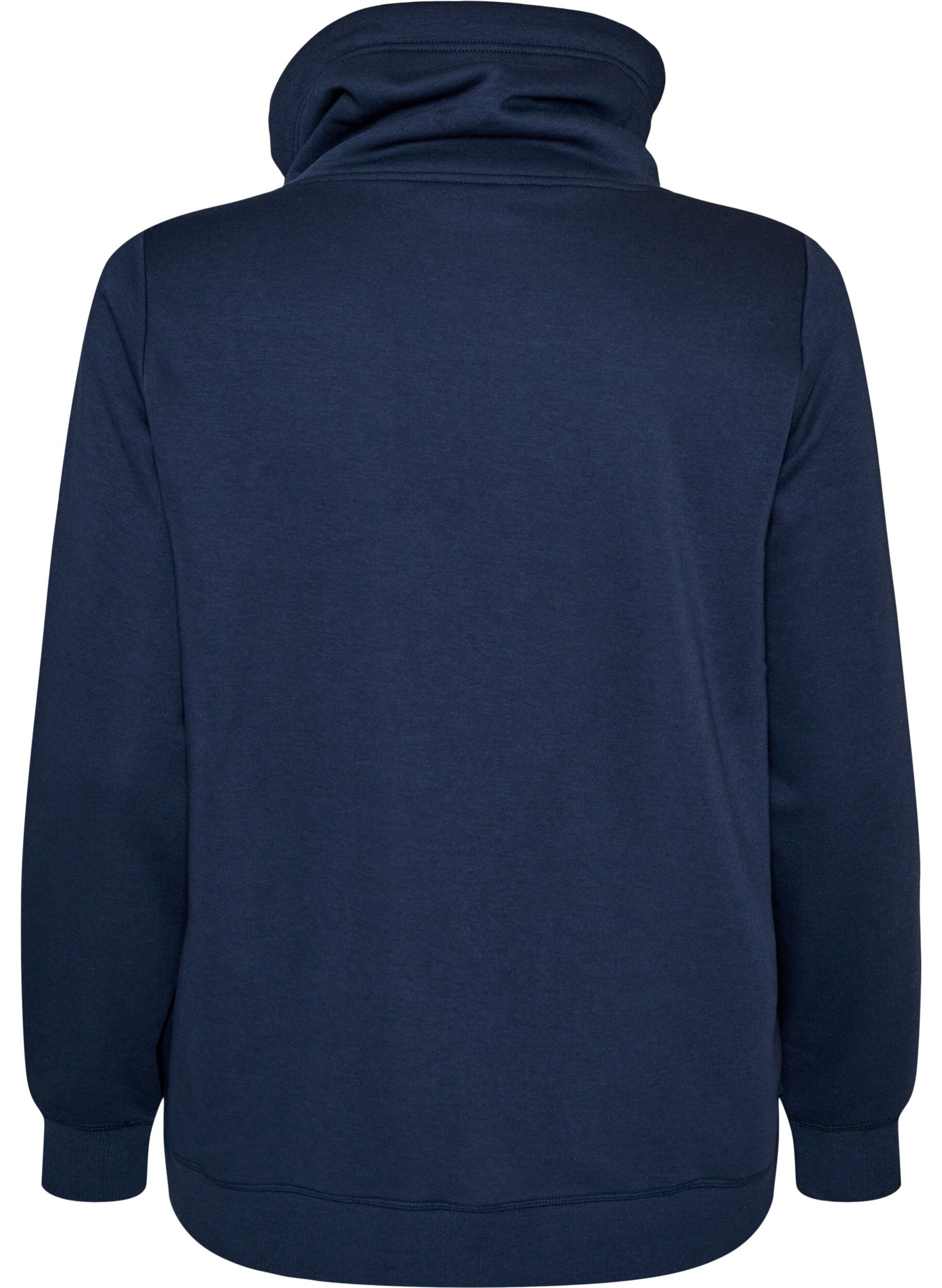 ZizziBluza z wysokim kolnierzem i kieszeniami, Niebieskie, Packshot image number 1