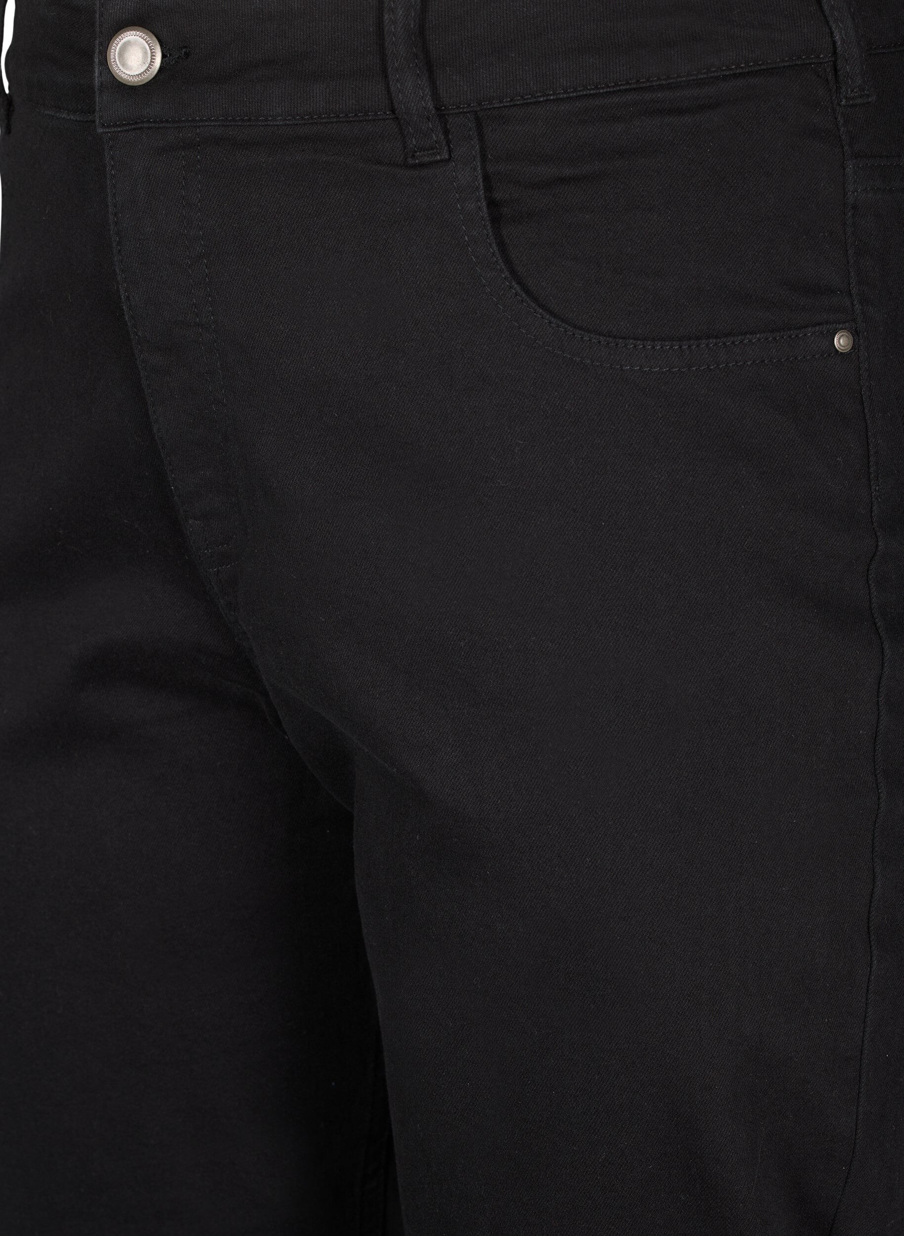 ZizziPrzyciete jeansy Vera o prostym kroju, Czarne, Packshot image number 2