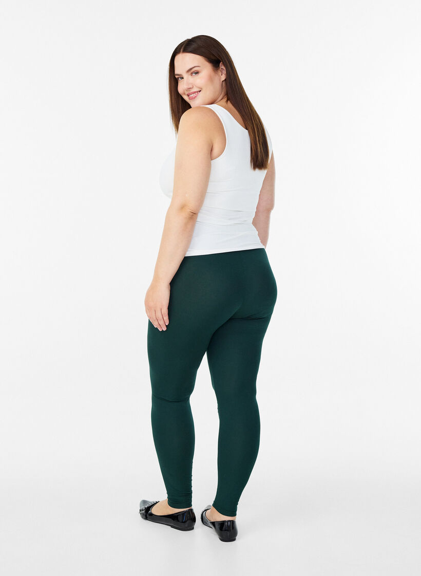 Legginsy z wiskozy w stylu basic, Zielony, Model image number 2