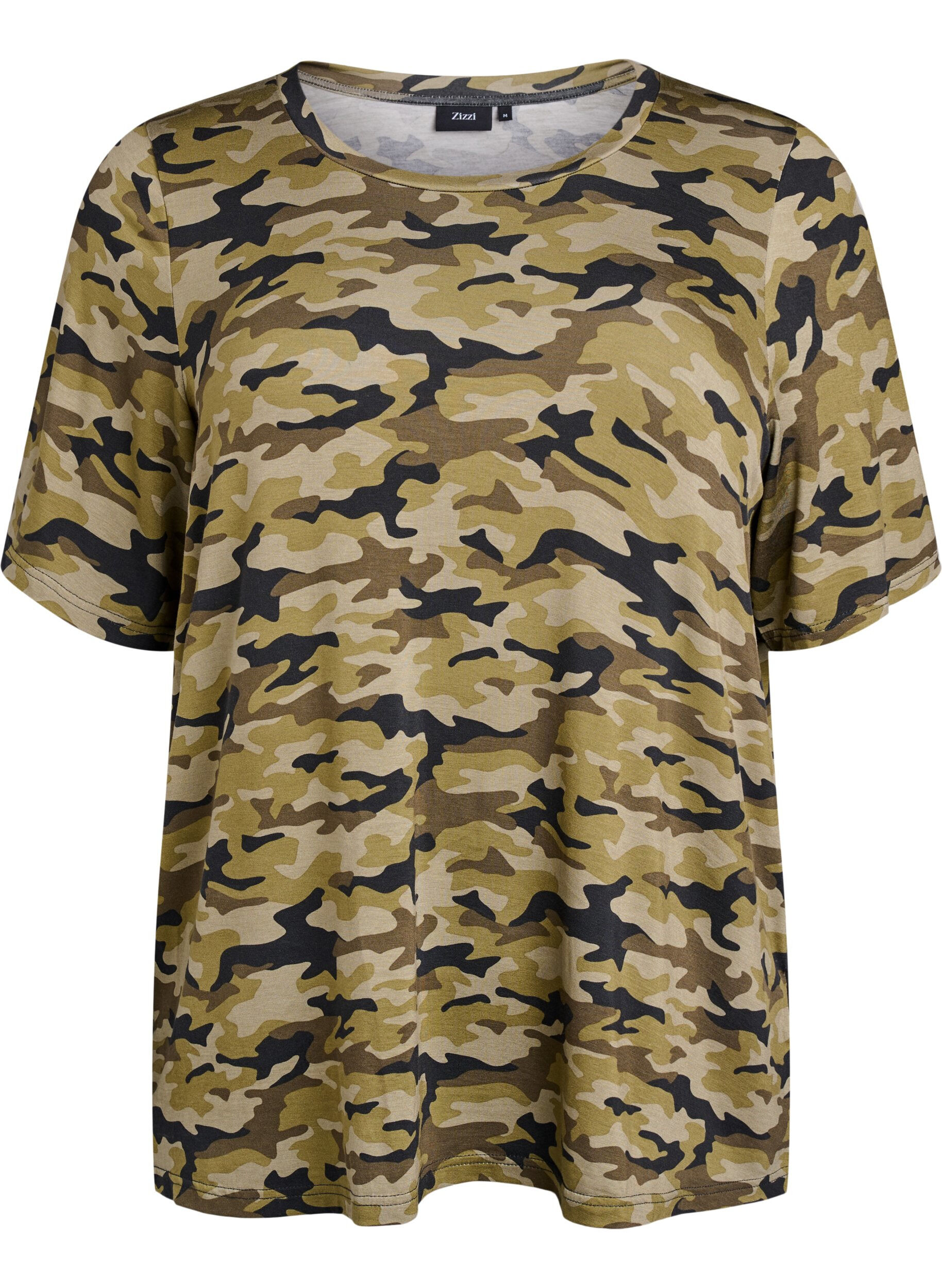 ZizziKoszulka z TENCEL&trade; Lyocell i kamuflazowym nadrukiem, Zielony, Packshot image number 0
