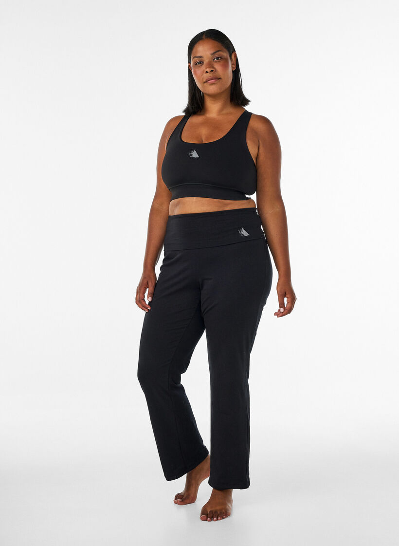 Spodnie sportowe z bawelny, Czarne, Model image number 1