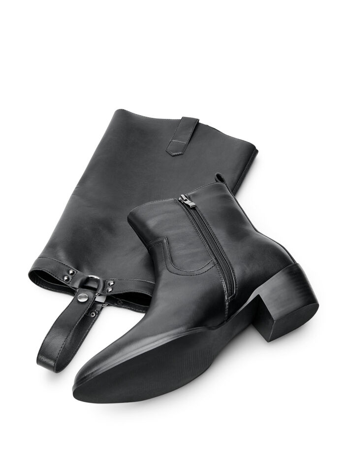 Dlugie buty z odpinanym cholewem, Czarne, Packshot image number 4