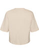 T-shirt z nadrukiem tekstowym i naszywkami, Beżowy, Packshot image number 1