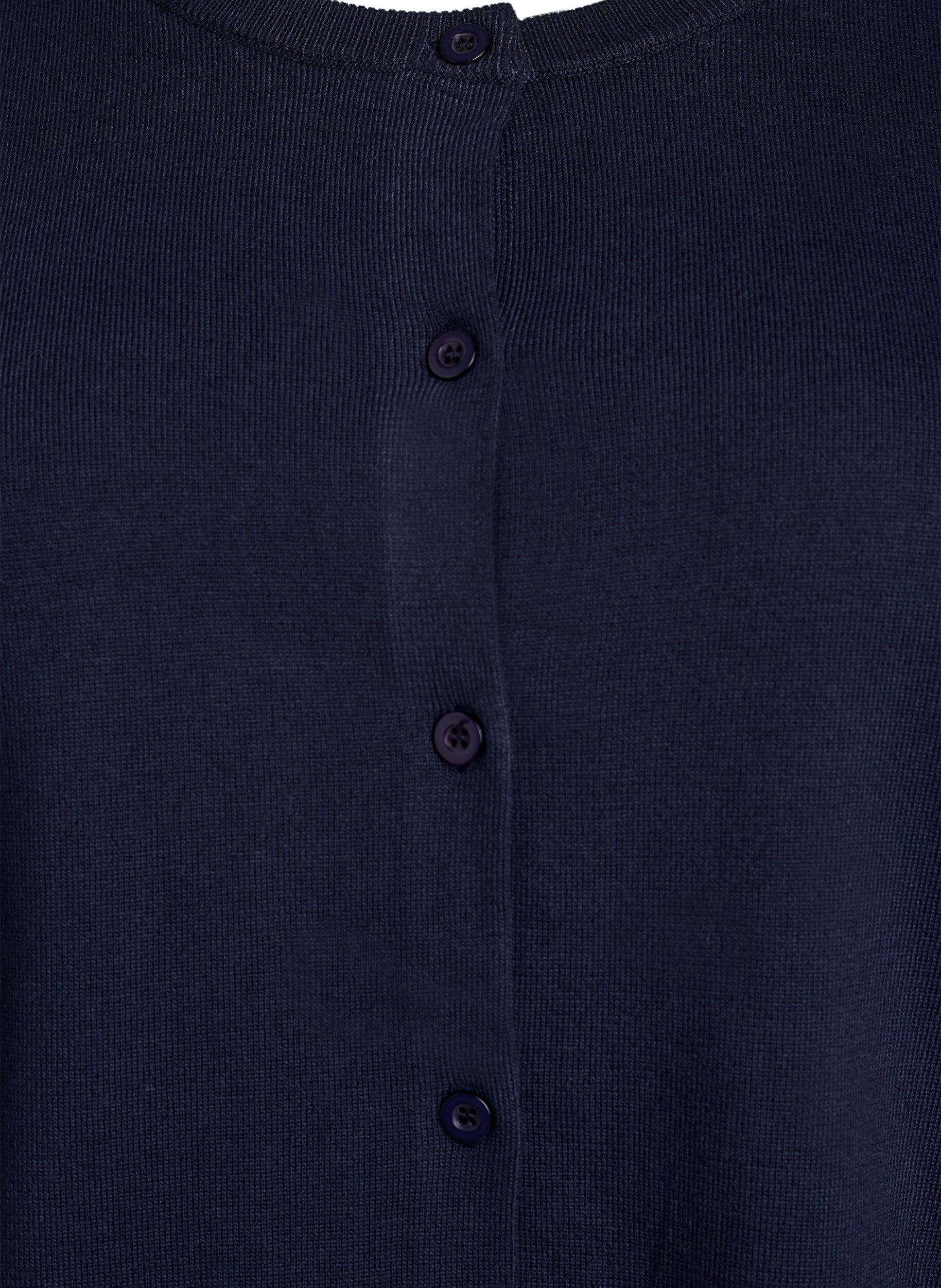 Zizzi Kardigan z drobnym splotem i okraglym dekoltem, Niebieskie, Packshot image number 2