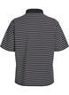 Koszulka polo w paski z krótkimi rekawami i guzikami, Czarne, Packshot image number 1