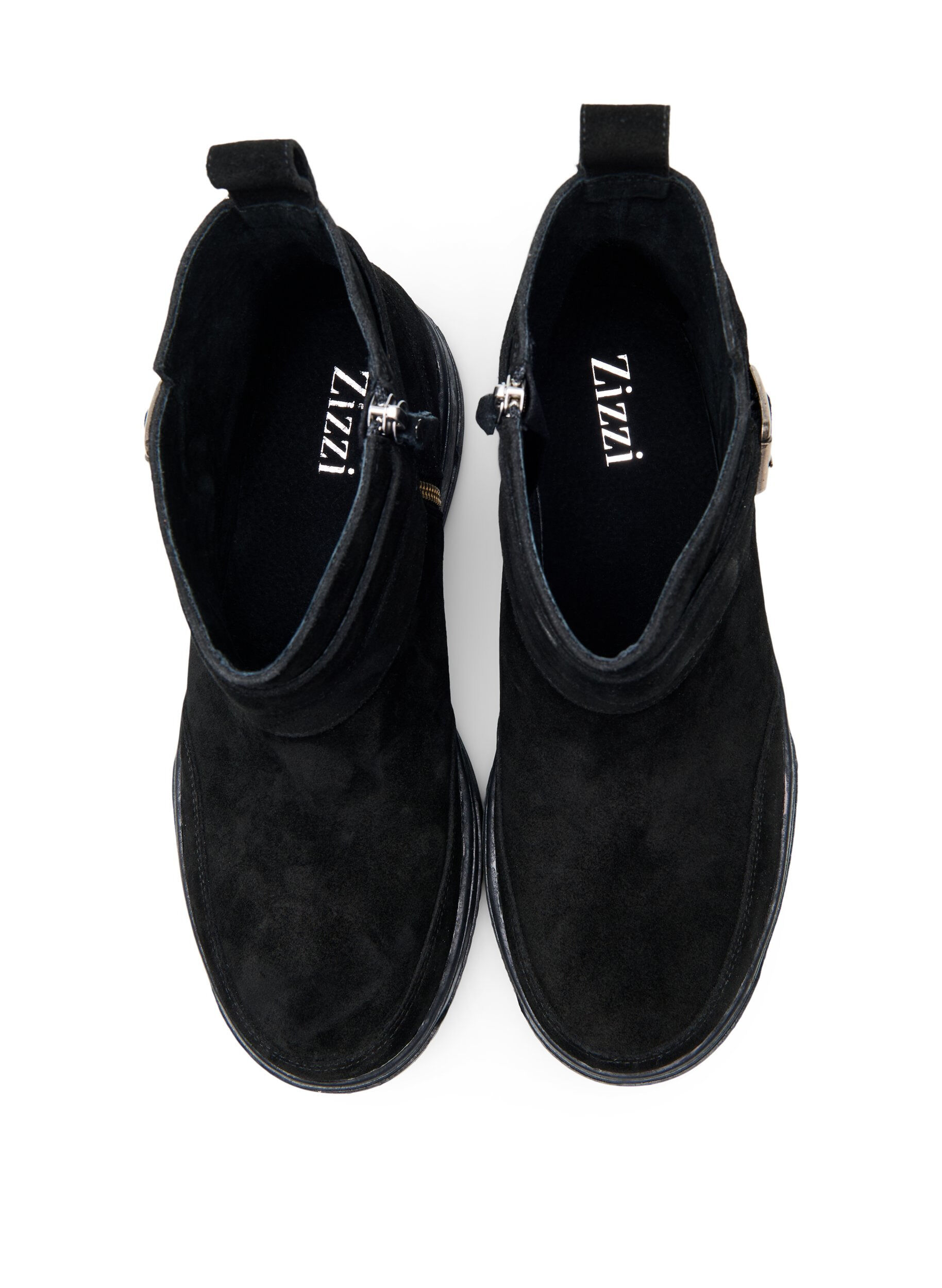 Zizzi Kr&oacute;tkie, szerokie buty z zamszu, Black, Packshot image number 2