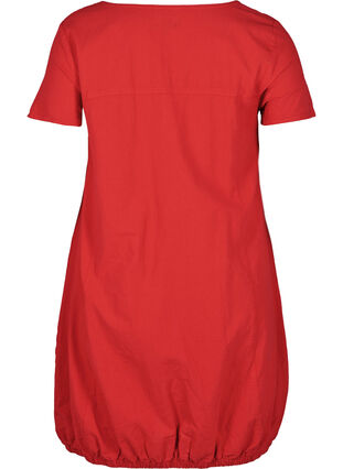 Bawelniana sukienka z krótkim rekawem, Lipstick Red, Packshot image number 1