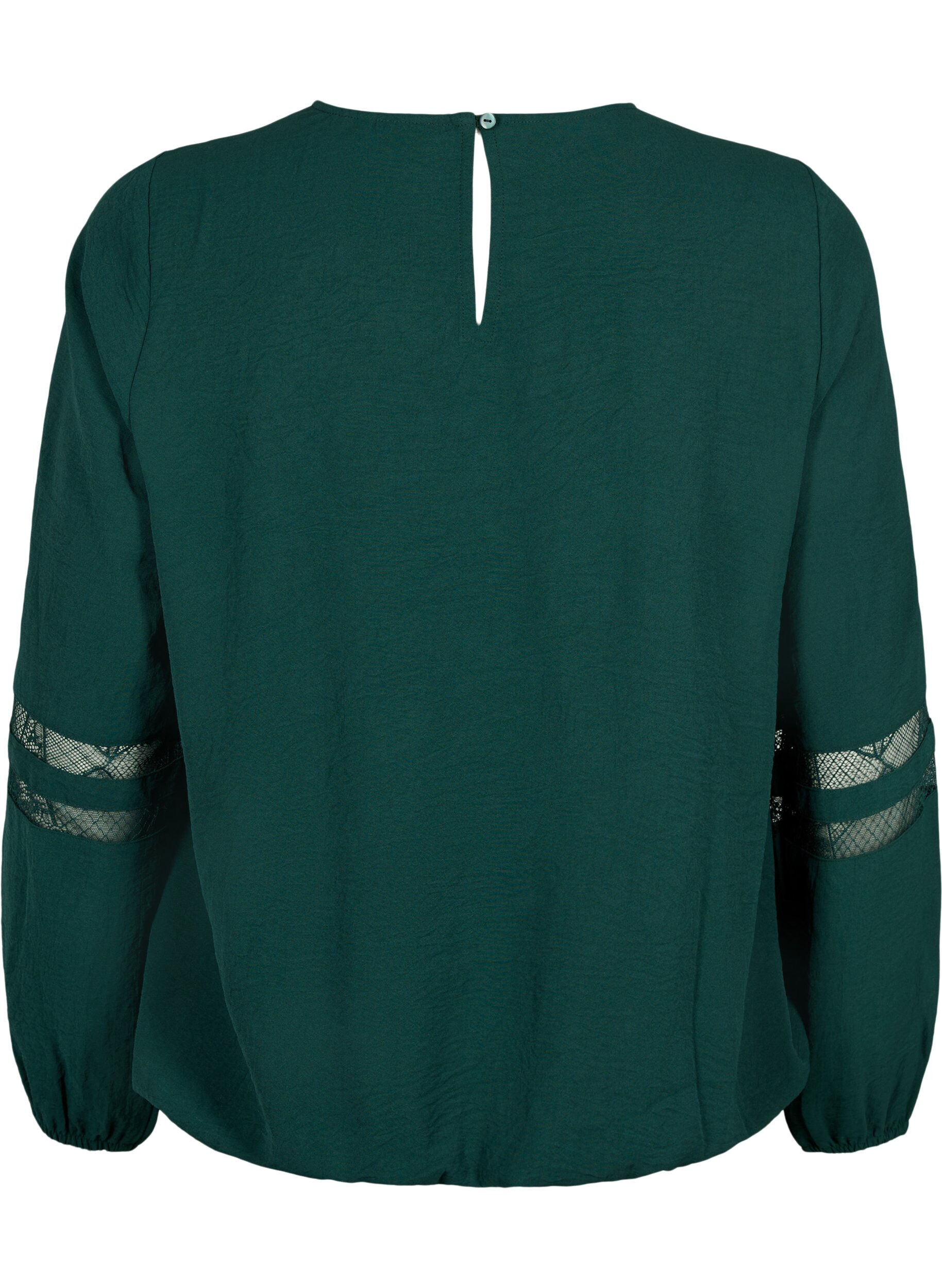 Zizzi Bluzka z dlugim rekawem i koronka, Scarab, Packshot image number 1