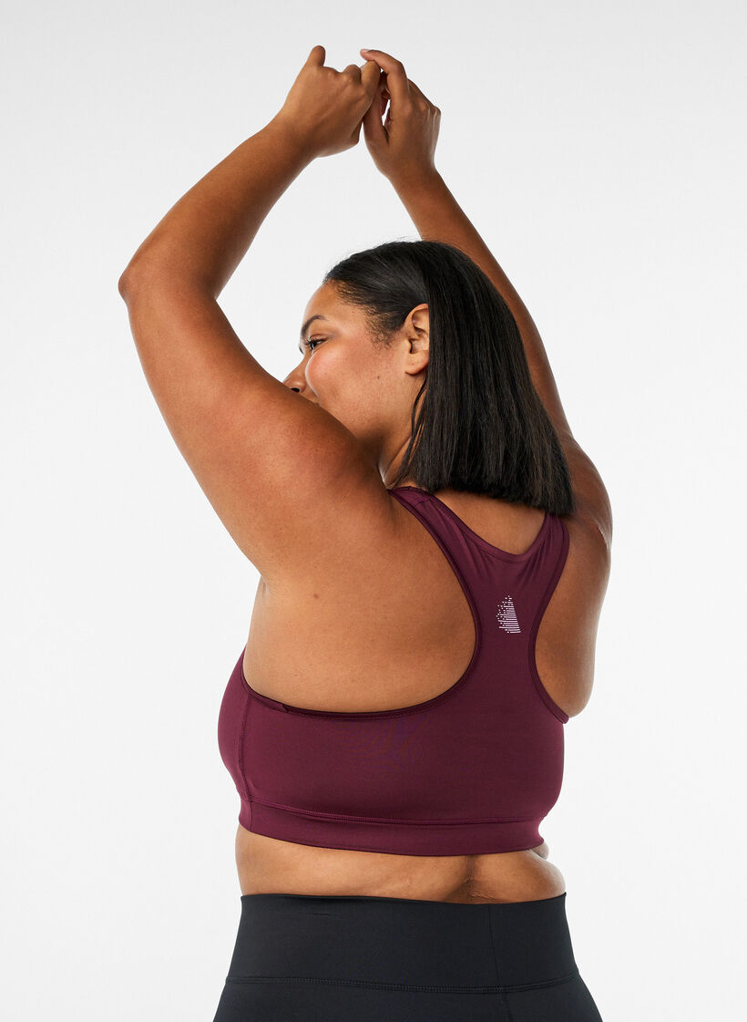 Biustonosz sportowy z tylem typu racerback, Czerwony, Model image number 2