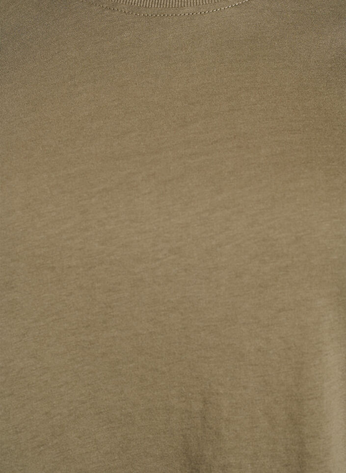 Podstawowa koszulka bawelniana z okraglym dekoltem, Zielony, Packshot image number 2