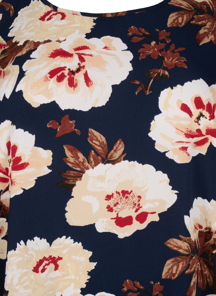 Sukienka z nadrukiem i krótkimi rekawami, Niebieskie, Packshot image number 2