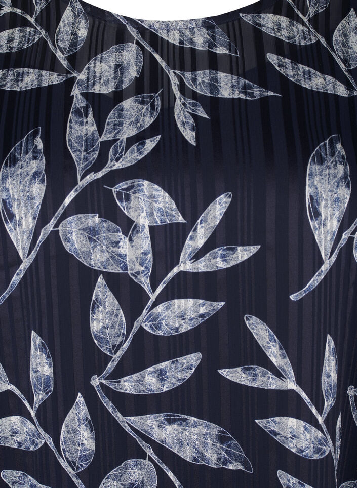 Krótka sukienka z nadrukiem i okraglym dekoltem, Ev.Blue Flower AOP, Packshot image number 2