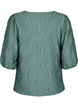 Bluzka z faktura i rekawami 3/4, Zielony, Packshot image number 1