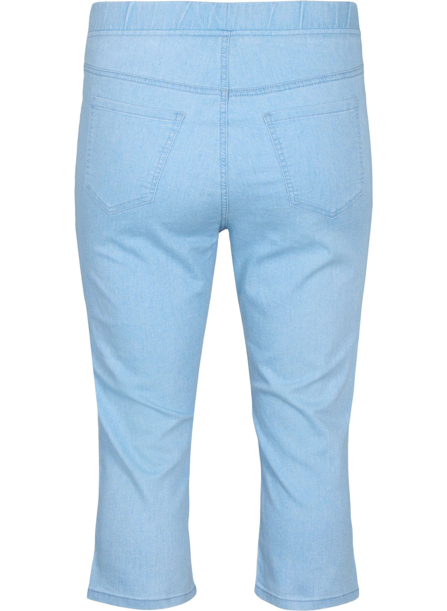 Zizzi Cotton blend capris, Light blue denim, Packshot image number 1