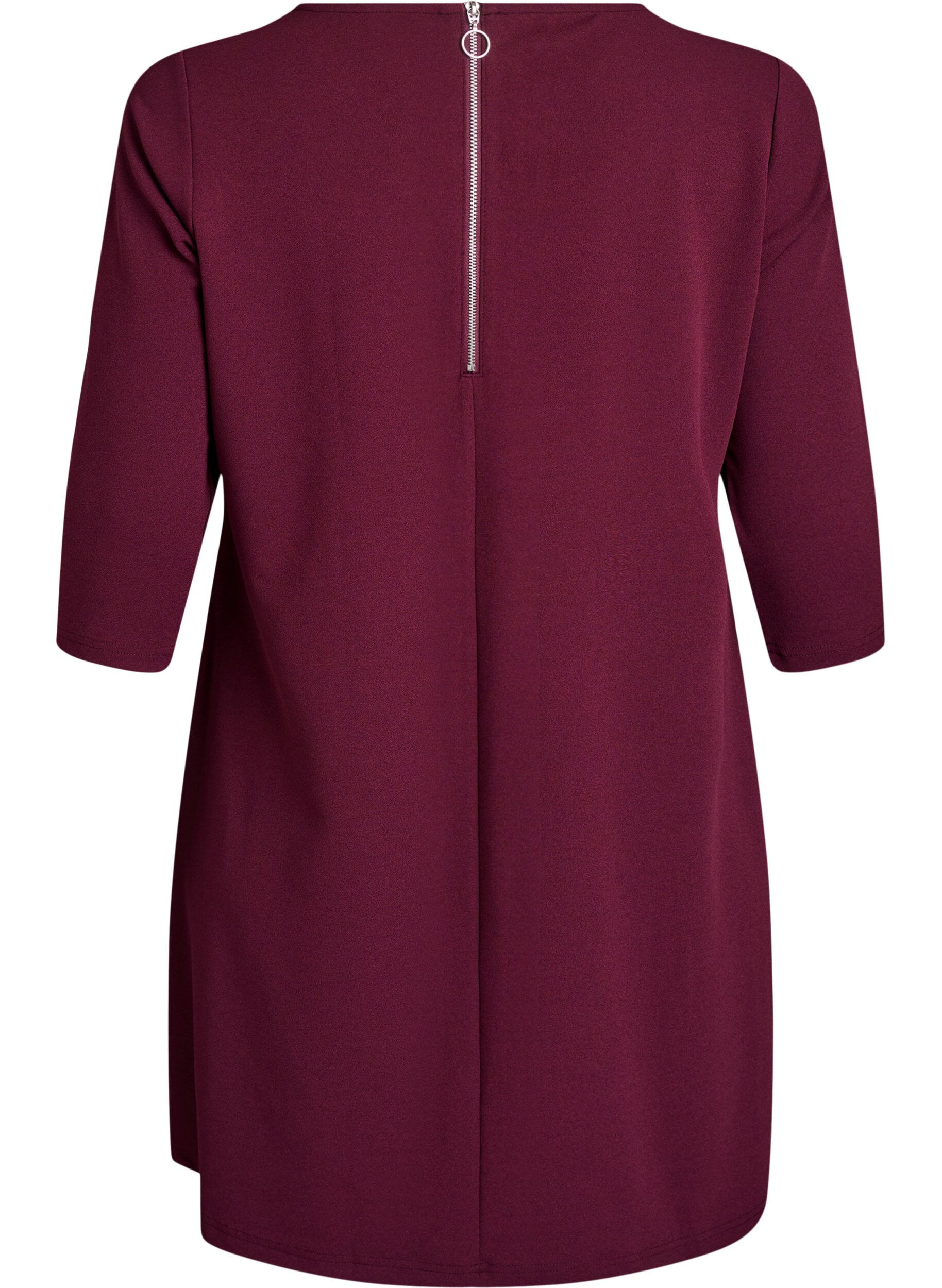 Zizzi FLASH &ndash; Kr&oacute;tka trapezowa sukienka z rekawami 3/4, Czerwony, Packshot image number 1