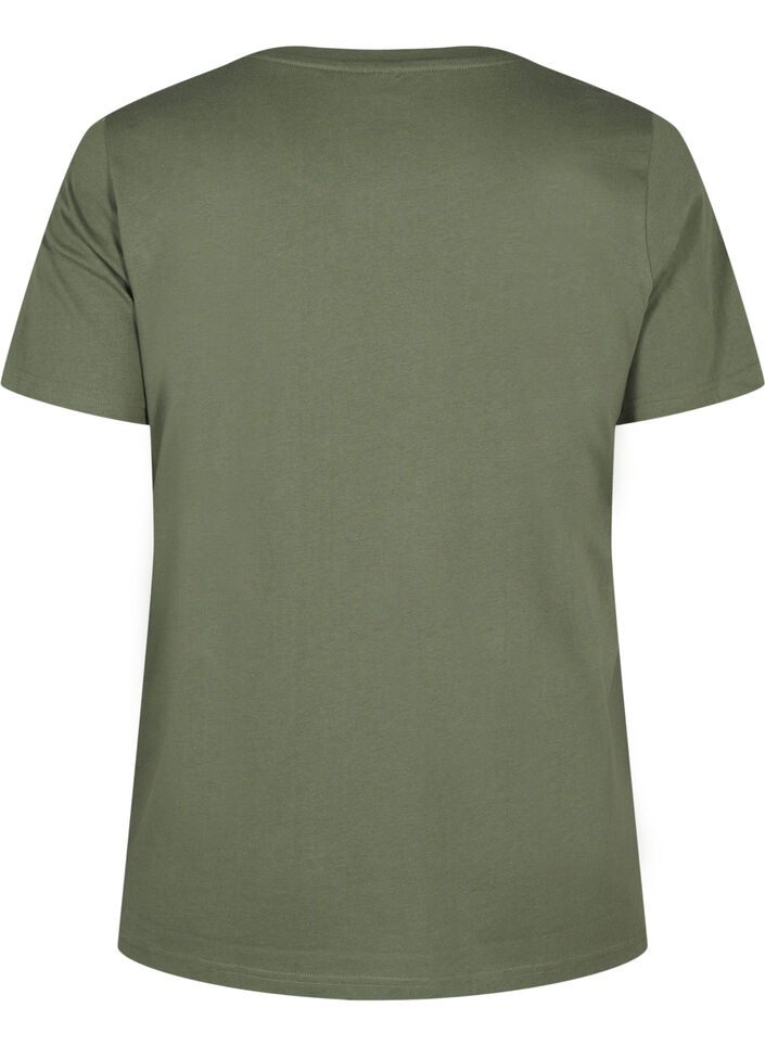 T-shirt z bawelny organicznej z kokardka, Thyme, Packshot image number 1