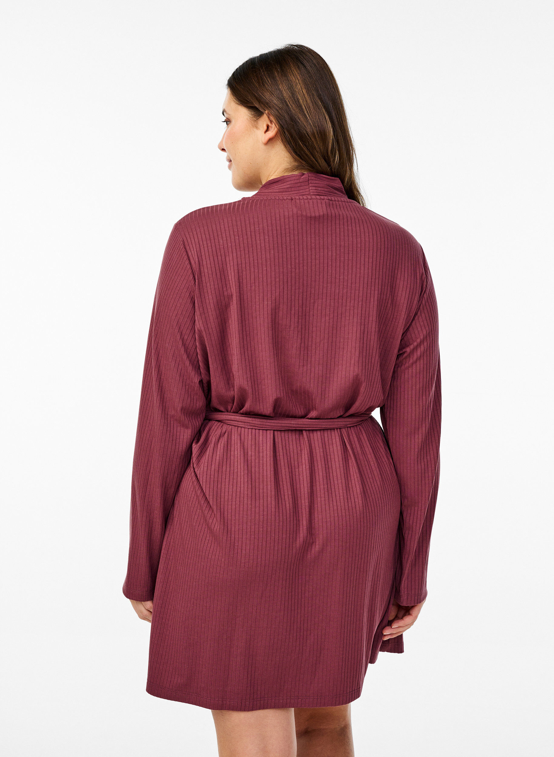Zizzi Szlafrok z paskiem, Rose Brown, Model image number 1