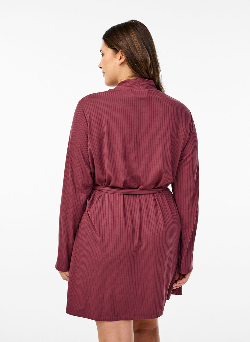 Szlafrok z paskiem, Rose Brown, Model image number 1