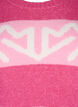 Dzianinowy sweter w paski z graficznym wzorem, Raspberry Rose Comb, Packshot image number 2