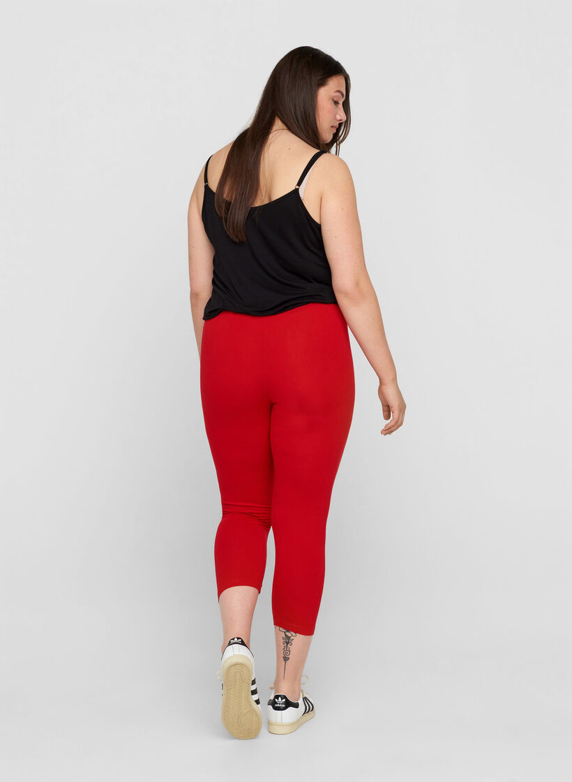 Legginsy Basic o dlugosci 3/4, Tango Red, Model image number 1
