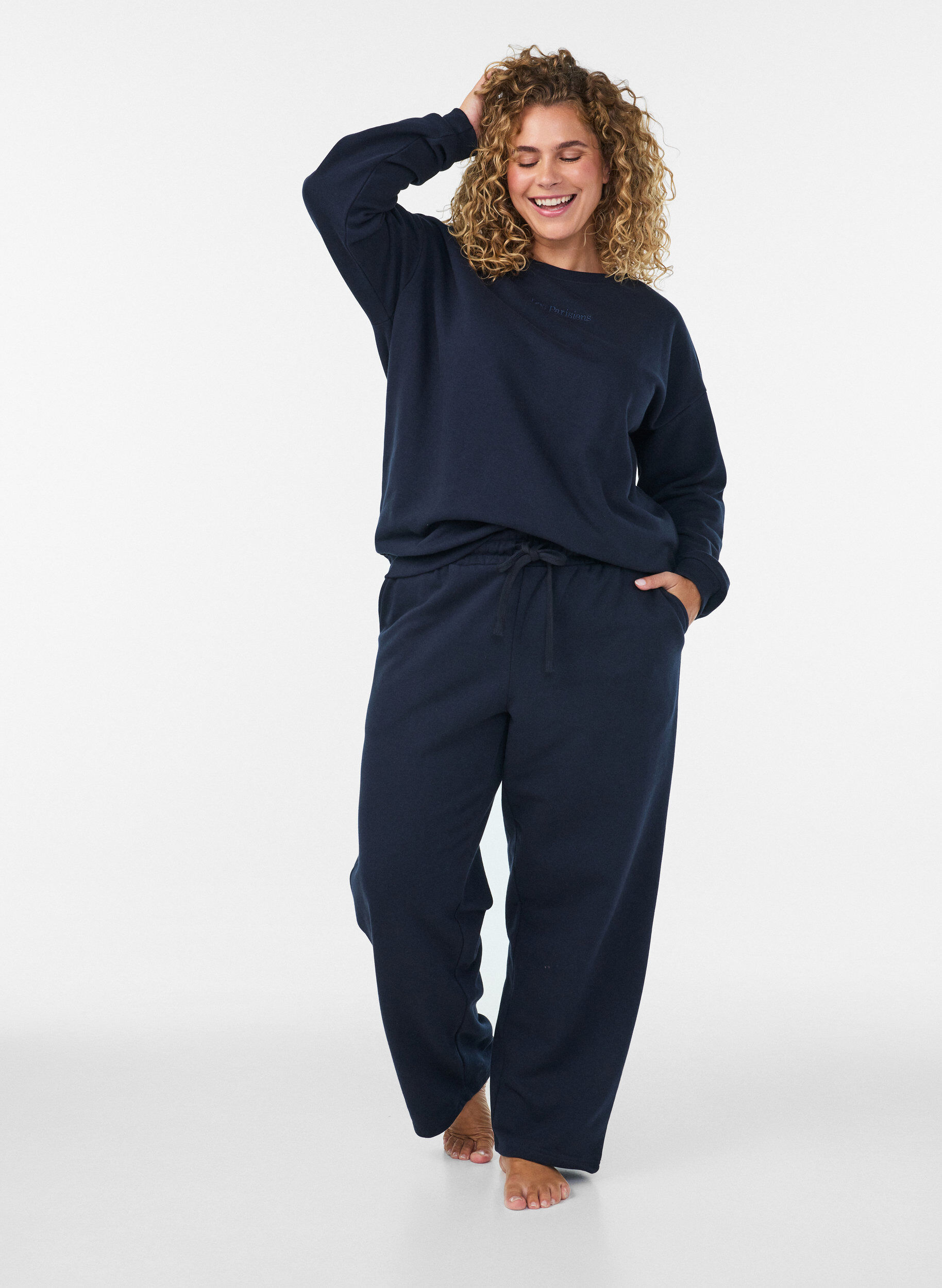ZizziSpodnie dresowe z kieszeniami, Niebieskie, Model image number 0