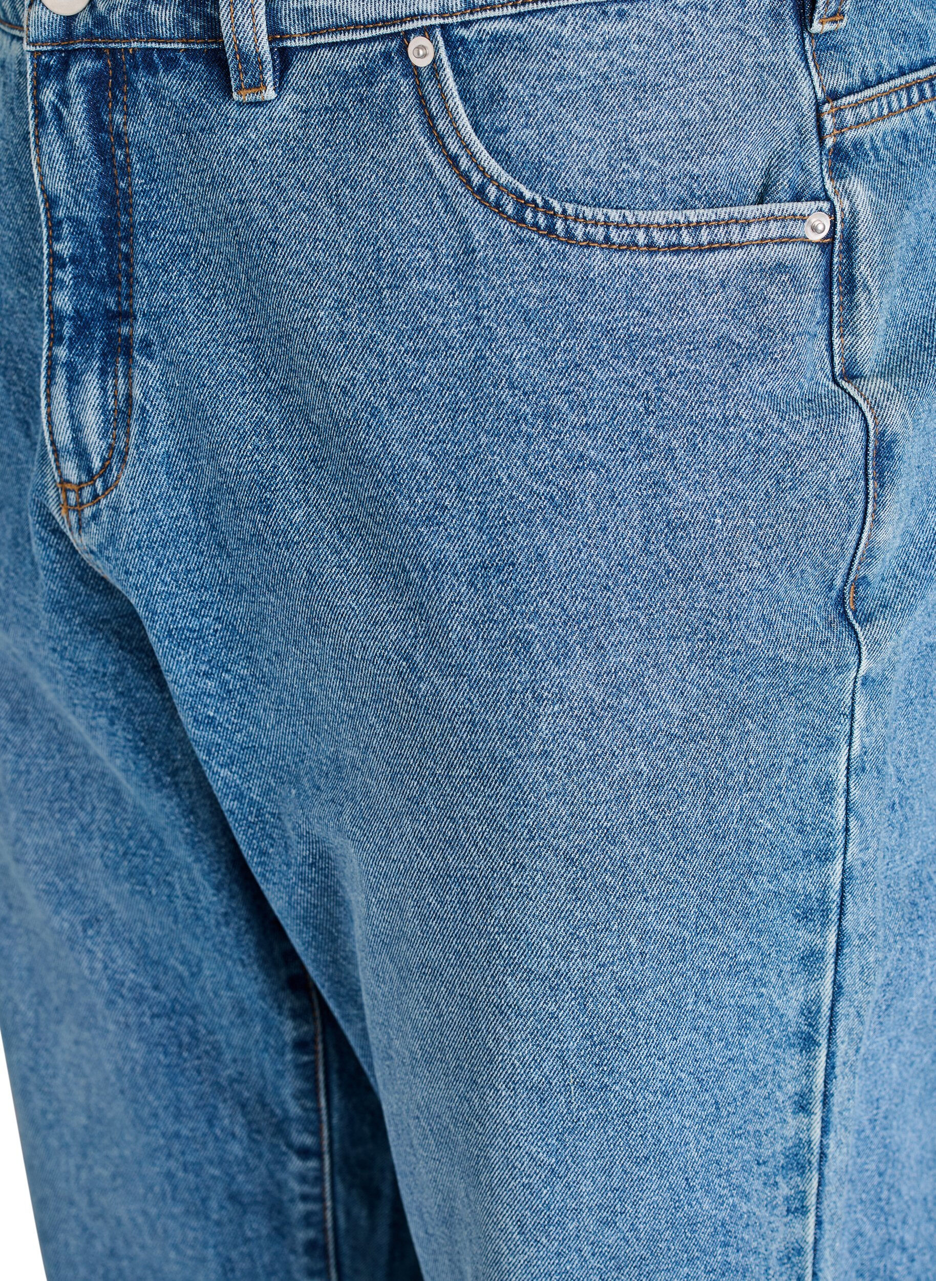 ZizziJeansy Mille typu mom fit z wysokim stanem, Niebieskie, Packshot image number 2