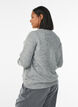 Sweter z haftem z perel, Szary, Model image number 2