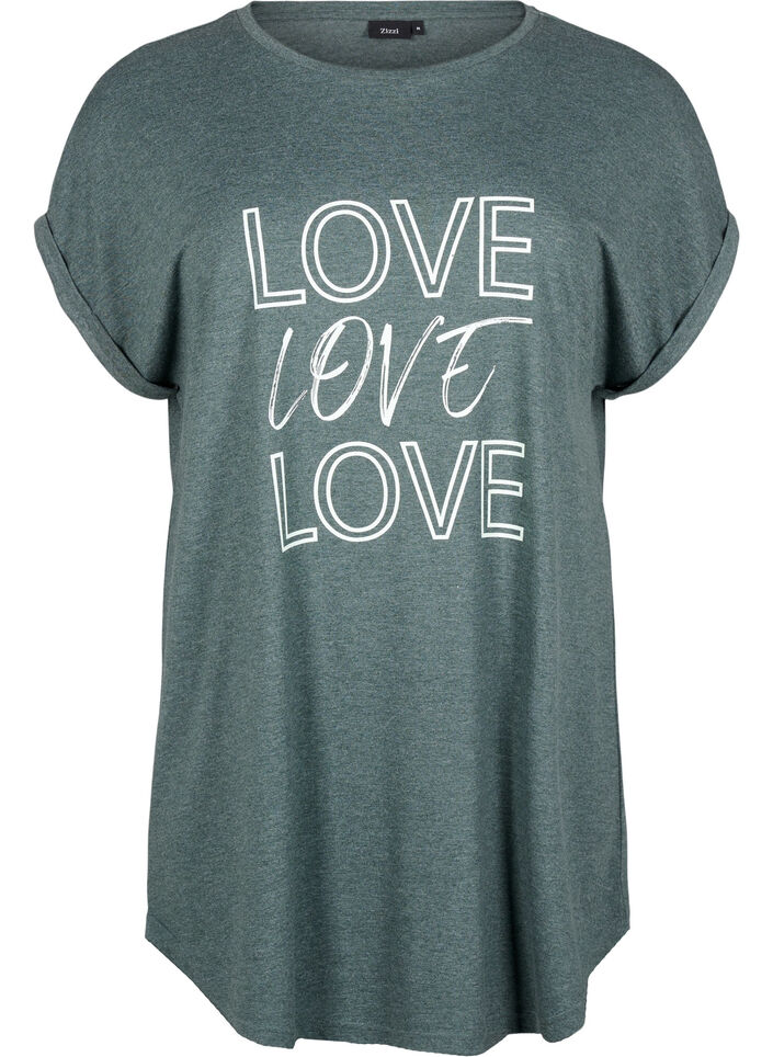 Koszula nocna z krótkim rekawem i nadrukiem tekstowym, , Packshot image number 0