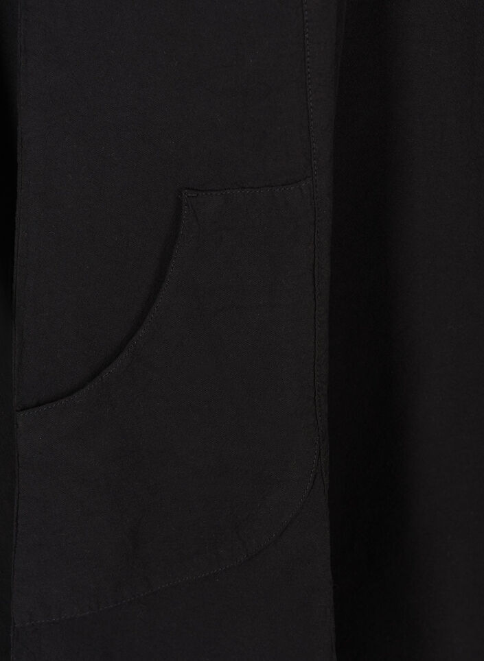 Bawelniana sukienka z kr&oacute;tkim rekawem, Czarne, Packshot image number 3