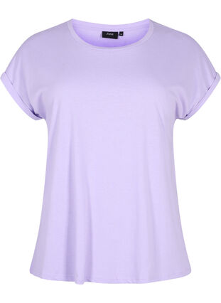 Koszulka z krótkimi rekawami wykonana z mieszanki bawelny, Lavender, Packshot image number 0