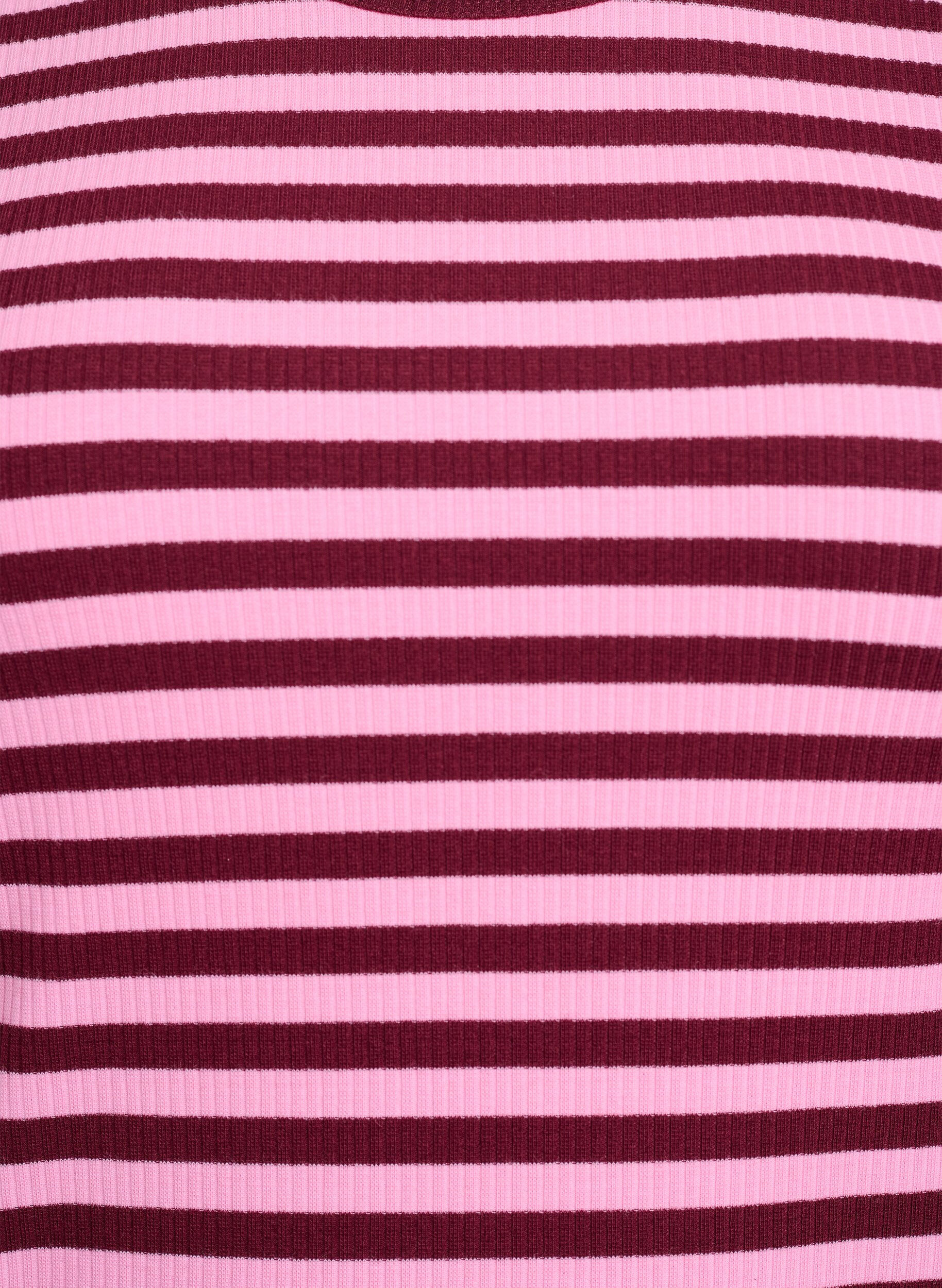 Zizzi Sukienka do kolan wykonana z prazkowanej dzianiny, Ciemnobordowy, Packshot image number 2