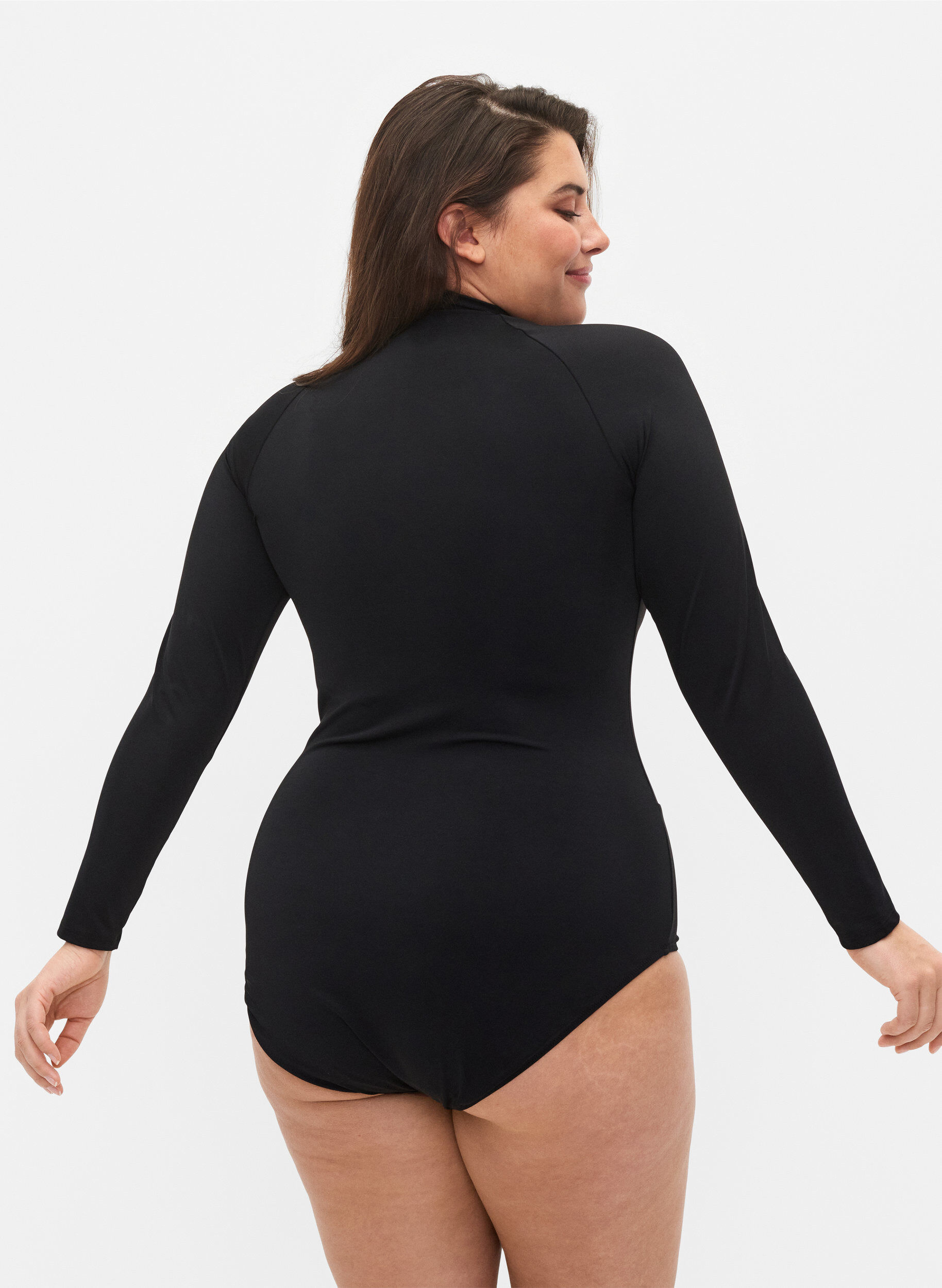 Zizzi 	 Swimsuit with long sleeves, Black, Model image number 1