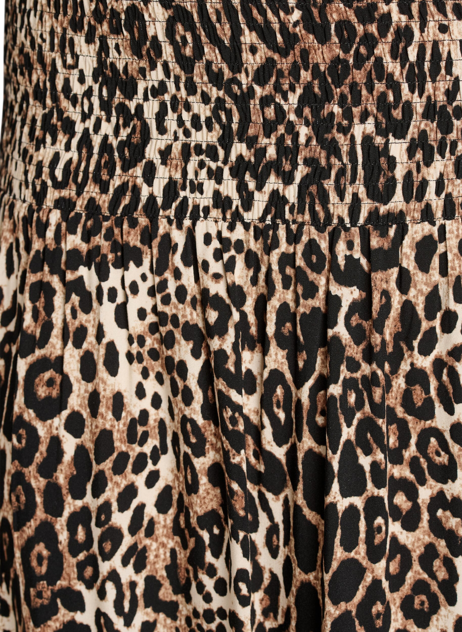 Zizzi Sp&oacute;dnica maxi z wiskozy z marszczeniem, Brązowy, Packshot image number 2