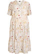 Kwiecista trapezowa sukienka midi, Beżowy, Packshot image number 0