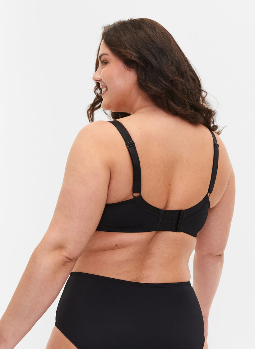 Koronkowy biustonosz balkonetka z fiszbinami, Black, Model image number 1