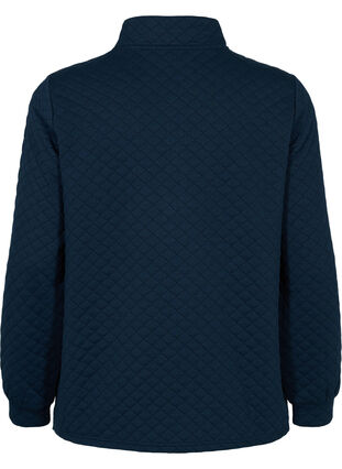 Pikowany sweter z zamkiem blyskawicznym, Navy Blazer, Packshot image number 1
