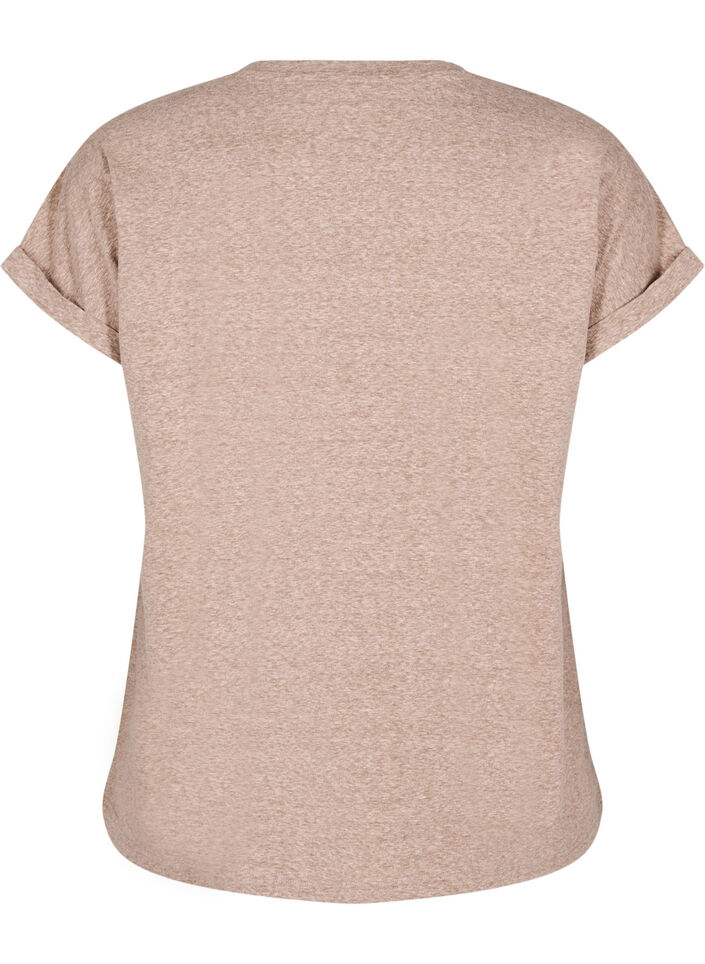 Melanzowa koszulka z kr&oacute;tkim rekawem, Brązowy, Packshot image number 1